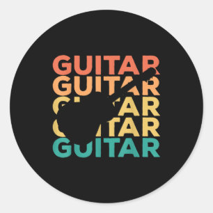 Guitar Gift Acoustic Guitar Guitarists Classic Round Sticker