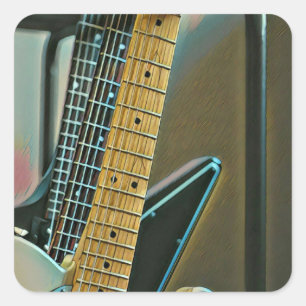 guitar gift for fathers day square sticker