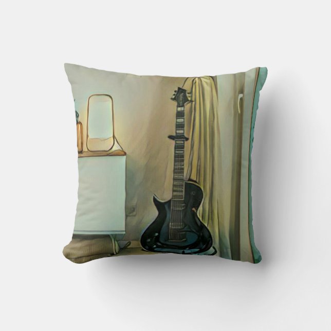 Guitar gifts for dad cushion (Front)