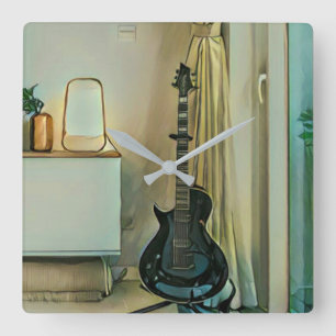 Guitar gifts for dad square wall clock