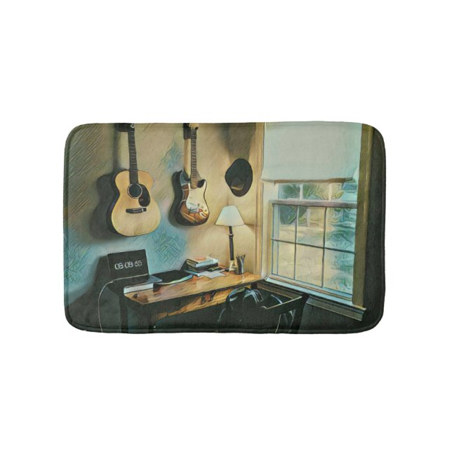 Guitar gifts for girlfriend bath mat (Front)