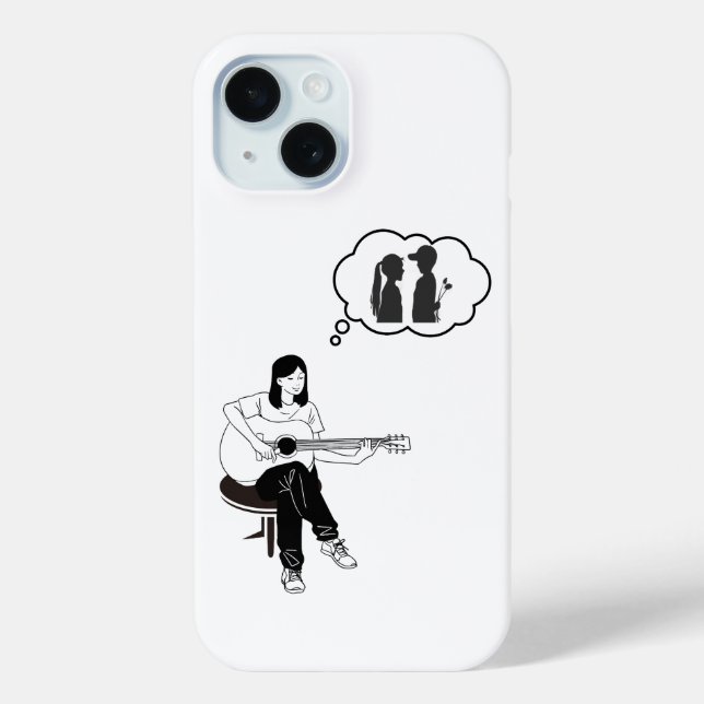 Guitar Girl Daydream Phone Case (Back)
