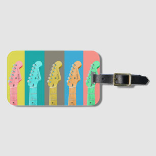 Guitar Girl modern pastel colourful music Luggage Tag