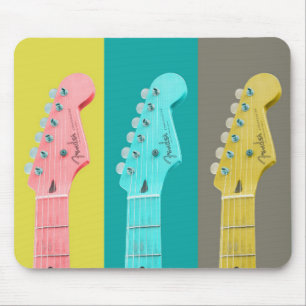 Guitar Girl modern pastel colourful music Mouse Pad
