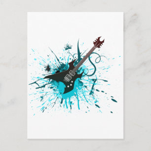 Guitar Graffiti - Emo Rock Music Band Alternative Postcard