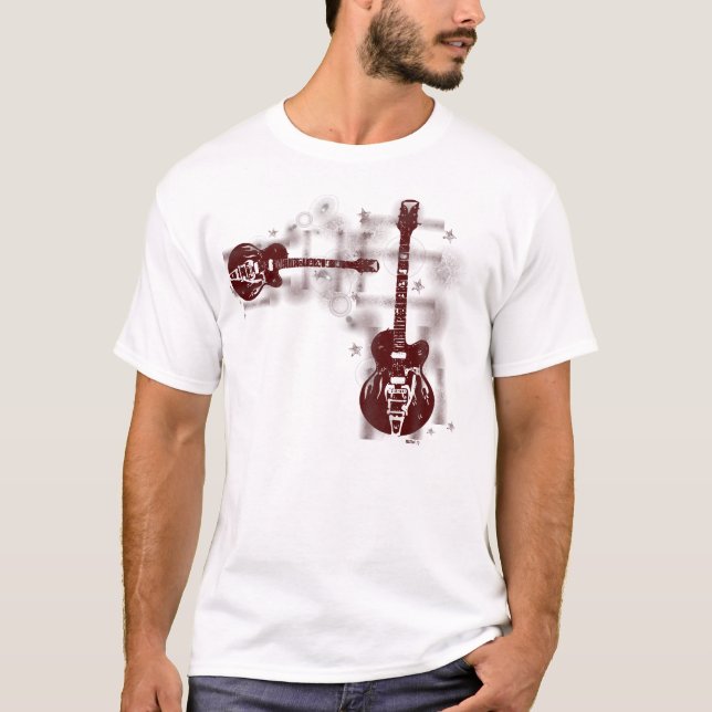 Guitar Graphic 2 Red T-Shirt (Front)