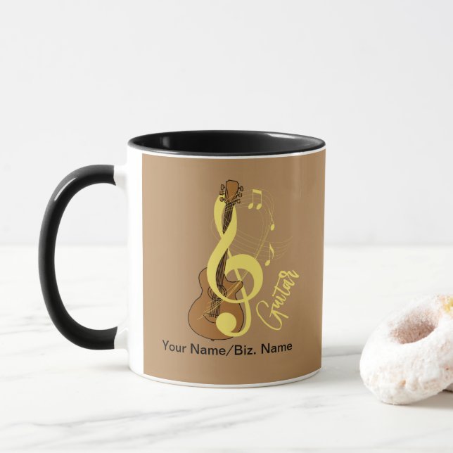 Guitar Graphic Musician Music Theme Mug (With Donut)