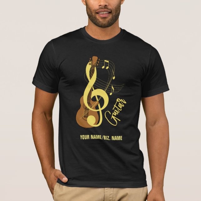 Guitar Graphic Musician Music Theme T-Shirt (Front)