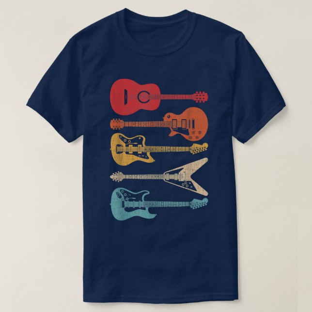 Guitar Guitar Lover Retro Style For Guitarist  T-Shirt (Design Front)