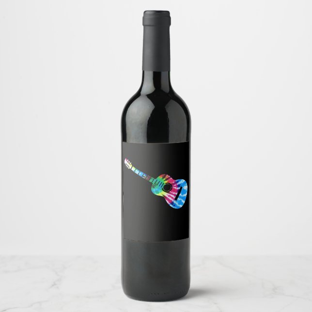 Guitar Guitarists Gift Wine Label (Front)