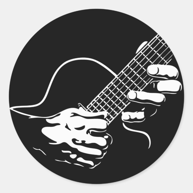 Guitar Hands II Classic Round Sticker (Front)