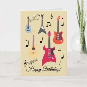 Guitar Happy Birthday Card