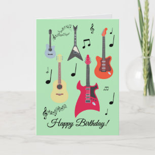 Guitar Happy Birthday Card