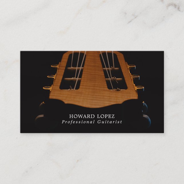 Guitar Head, Guitarist, Professional Musician Business Card (Front)