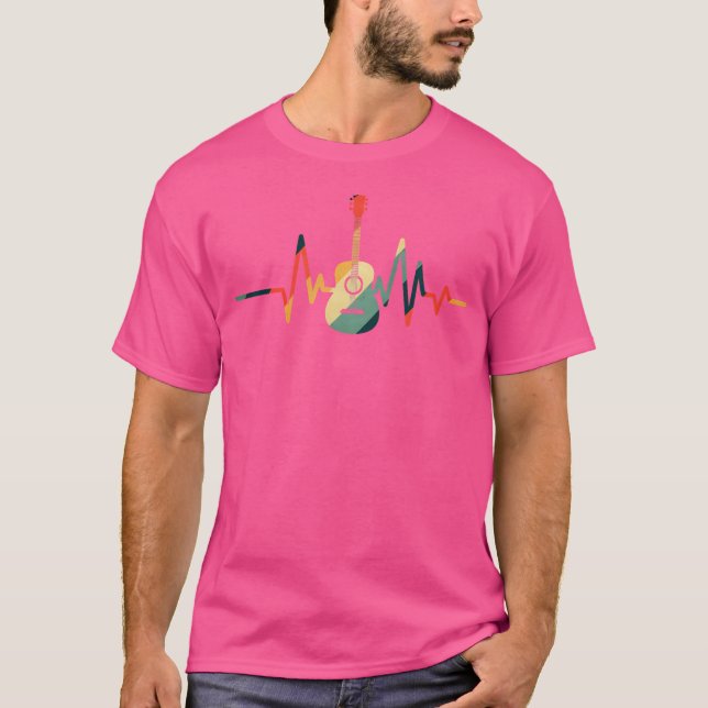 Guitar Heartbeat For Guitarists Of Acoustic Guitar T-Shirt (Front)