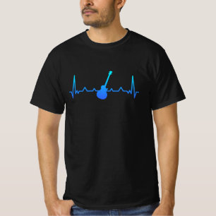 Guitar Heartbeat Music and Guitarist Gift Dad Mum T-Shirt