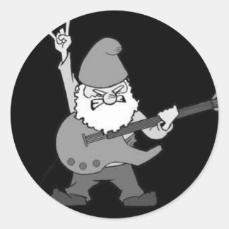 Guitar Hero Gnome Classic Round Sticker