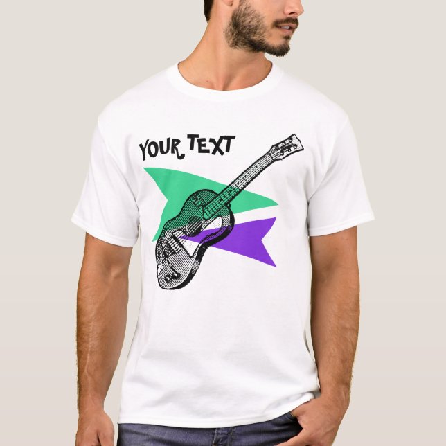 Guitar Hero Music Retro Illustration custom Tee (Front)