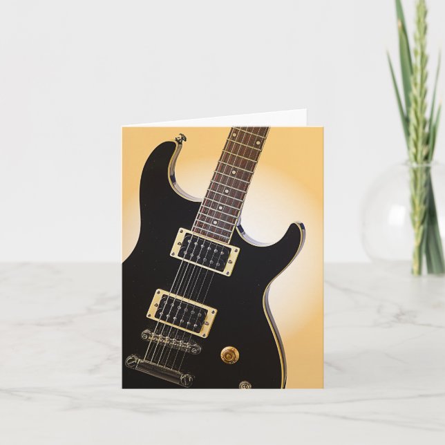 Guitar Image Greeting Cards (Front)