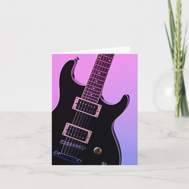 Guitar Image Greeting Cards (Front)