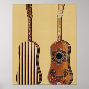 Guitar inlaid with mother-of-pearl, from 'Musical Poster