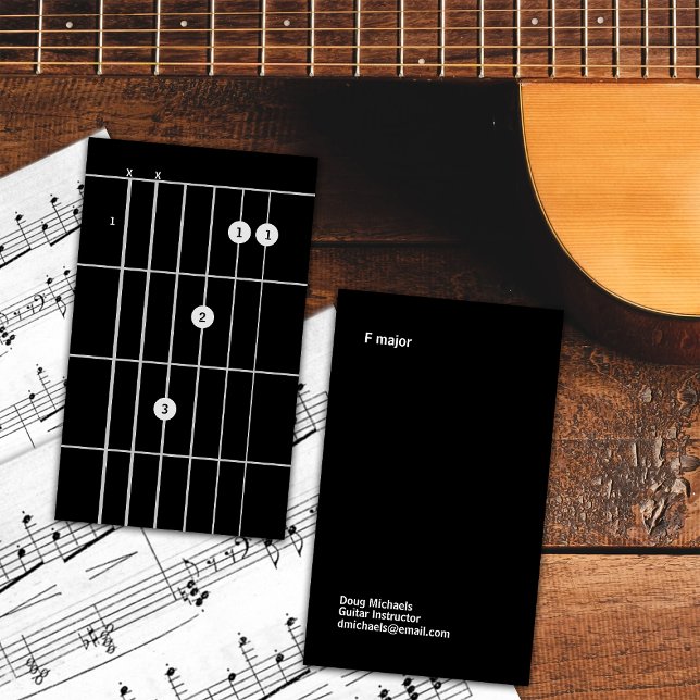 Guitar Instructor F Major Business Card (Creator Uploaded)
