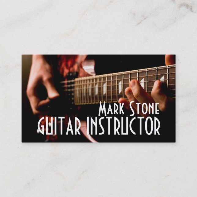 Guitar Instructor, Music, Instruments Business Business Card (Front)