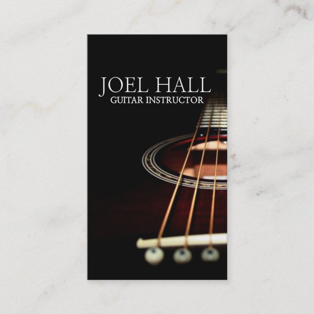 Guitar Instructor Music Lessons Business Cards (Front)