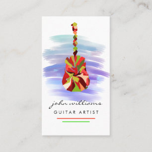 Guitar Instrument Music Teacher DJ Event Manager Business Card