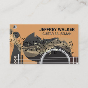 Guitar Instrument Musical Notes Business Card