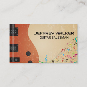 Guitar Instrument Musical Notes Business Card