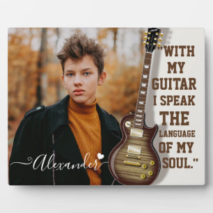 Guitar instrumental music lover personalised photo plaque