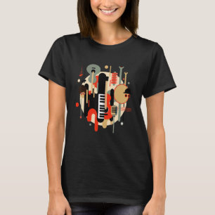 Guitar Keyboard Drum And Trumpet T-Shirt