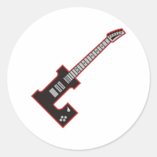 Guitar L Classic Round Sticker