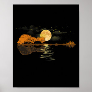 Guitar Lake Reflections Love Musician Poster