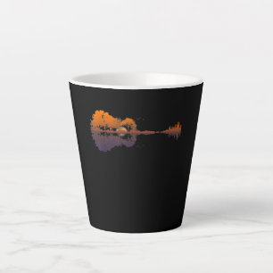 Guitar Lake Shadow Love Guitar Gift Music Lovers Latte Mug