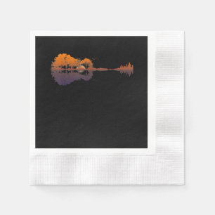 Guitar Lake Shadow Love Guitar Gift Music Lovers Napkin