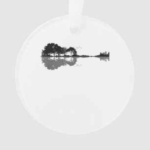 Guitar Lake Shadow Love Guitar Gift Music Lovers Ornament