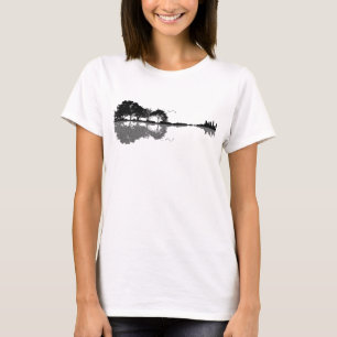 Guitar Lake Shadow Love Guitar Gift Music Lovers T-Shirt