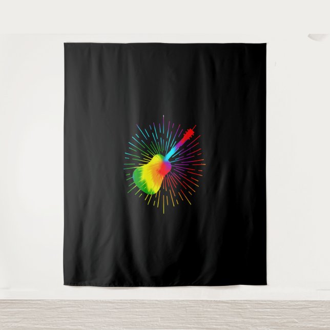 Guitar Lake Shadow Love Guitar Gift Music Lovers Tapestry (Front)