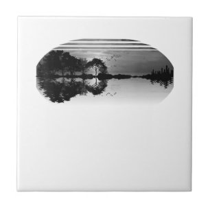 Guitar Lake Shadow Love Guitar Gift Music Lovers Tile