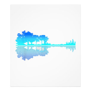 Guitar Lake Shadow Love Guitar Musician Photo Print