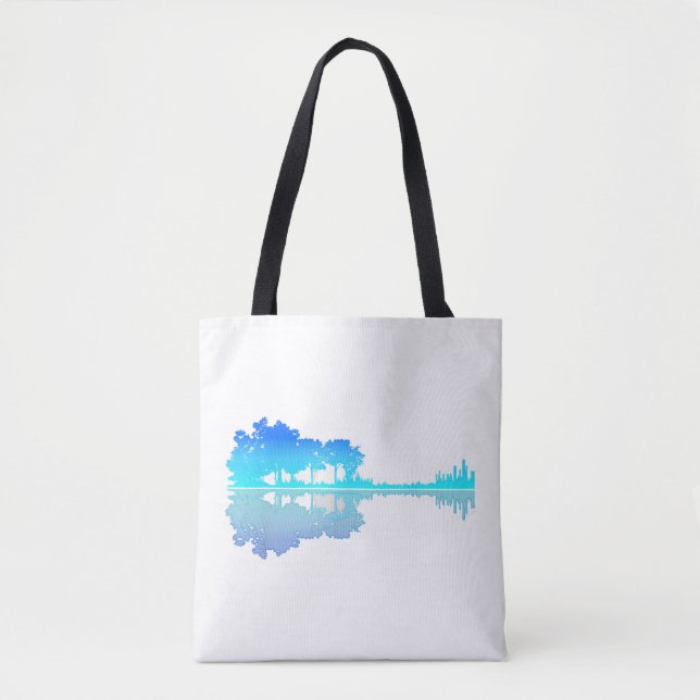 Guitar Lake Shadow Love Guitar Musician Tote Bag (Front)