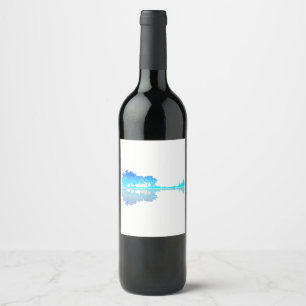 Guitar Lake Shadow Love Guitar Musician Wine Label