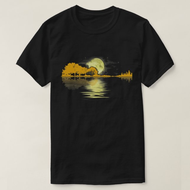 Guitar Lake Shadow Love Guitar T-Shirt (Design Front)
