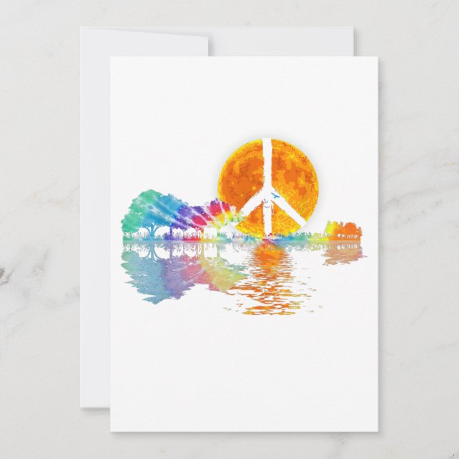 Guitar Lake Shadow Peace Love Guitar Hippie (Front)