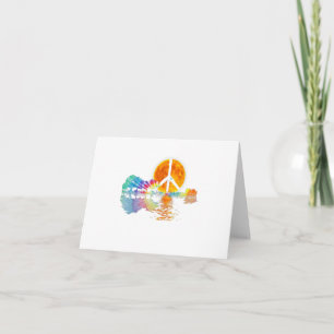 Guitar Lake Shadow Peace Love Guitar Hippie Card