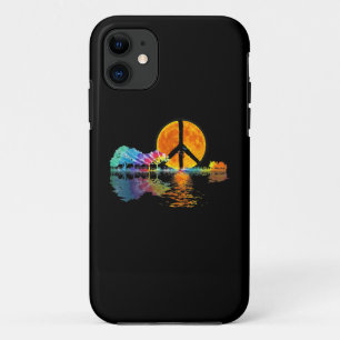 Guitar Lake Shadow Peace Love Guitar Hippie Case-Mate iPhone Case