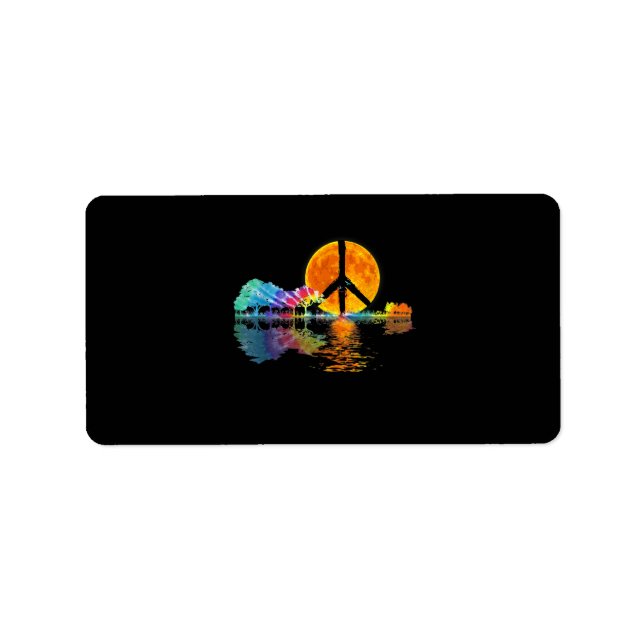 Guitar Lake Shadow Peace Love Guitar Hippie Label (Front)