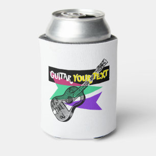 Guitar Legend Retro Illustration Customisable Can Cooler